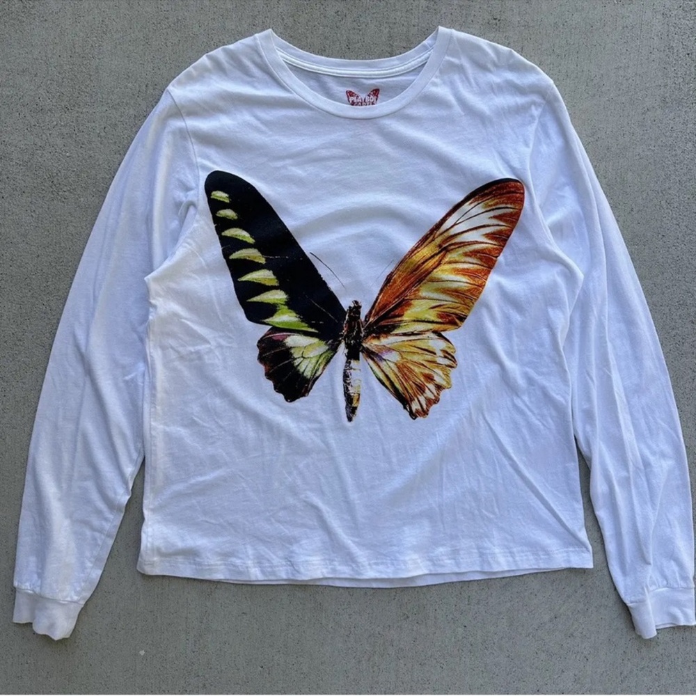 PLAYBOY White Shirt with Red Butterfly Logo